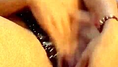 Delicious Seated Lesbian Pussy Masturbation With Cum In Mouth