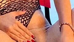 Delicious Seated Lesbian Pussy Masturbation With Cum In Mouth