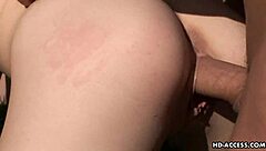 Adorable blonde teen takes it hard outdoors, wow! 😜