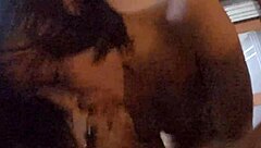 Asian teen gives homemade blowjob leading to cumshot.