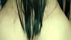 Long-haired cowgirl teen with big ass rides hard. Her moans echo as creampie drips down.