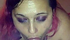 Redhead Amateur Gives Deepthroat Blowjob to Hard Cock, Swallowing Cum in Raw Action.