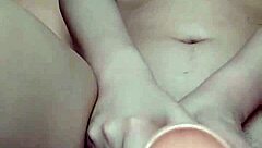 Asian milf inserts huge toy deep into tight slit