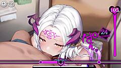 Succubus aria bends over in missionary with big tits and handjob