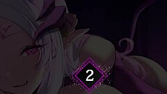 Succubus aria bends over in missionary with big tits and handjob