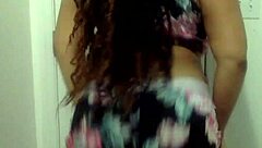 Big Tit Ebony Milf Dances in Bathroom! Watch Her Moves Shake the Room!