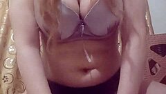 i give a private dance with my big tits and shaved pussy.