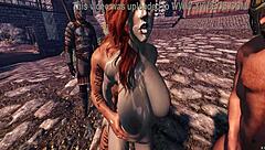 Irileth Encourages The Guards For Gangbang Facial In Skyrim!