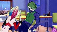 Harley Quinn hentai with blowjob, handjob, and cumshot in uncensored gameplay.