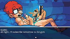 Muscular Girl Sucks Cock After Gym Training