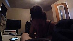 she eagerly sucks that dick from pov, swallowing cum in mouth.