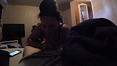 she eagerly sucks that dick from pov, swallowing cum in mouth.