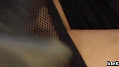 olga in fishnets gives rough blowjob