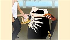 overwatch mercy gets super deepthroat in hentai porn?