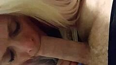 Blonde gives johnny a blowjob in this raw scene