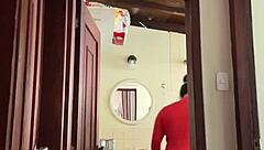 is my cute milf neighbor masturbating in the bathroom?