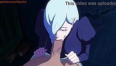 mei mei delivers an impressive blowjob to a lucky guy in public.