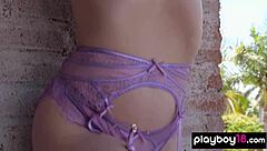 Classy Blondie Meaghan Stanfill Undresses in Sexy Lingerie Outdoors!