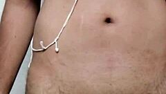 Indian desi gay can't resist masturbating his big monster cock solo