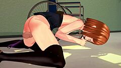 kugisaki nobara moans during intense masturbation in hentai scene