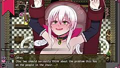 Massage chair makes witch cry in hentai game