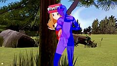 I saw Serena and Bea Saito having intense sex with the old man in Pokemon hentai, it was so hot!