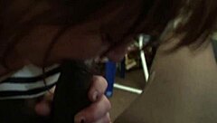 Loopy Lou gives an amateur blowjob in the room