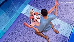 bonde gets fucked in the gym 3d animation