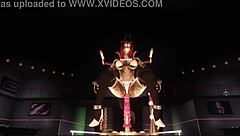 ryo explores the red robin lounge, dancing on a machine table in a wild night.