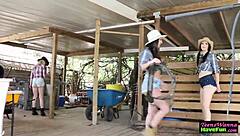 Cowgirl Teens Ride Dick At Party With Bffs 😜