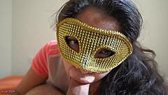 Stepmom blows and deepthroats my cock, then I pound her reverse cowgirl!