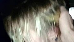 Damn, sexy girl sucking cock behind the truck downtown!