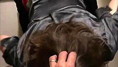 French Amateur In Black Leather Pants Sucks And Fucks Doggystyle POV