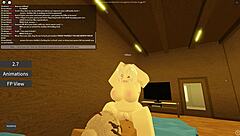 Roblox porn with cute whore bent over for doggystyle. She rides cowgirl on big black cock before missionary banging.