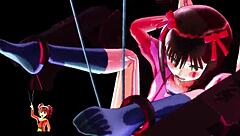 Intense 3D Anime Action in Purupuru Haruka 09 String Pulling Game