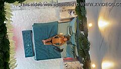 Monika fox poses naked on bed