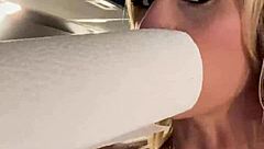 blonde gets anal and cum on tits