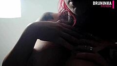 Brazilian fitness babe shows off huge silicone ass and busty chest