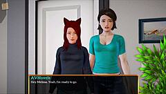 redhead plays erotic game with small tits