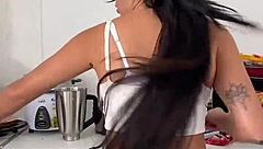 Join me in the kitchen for breakfast with this curvy Latina beauty.