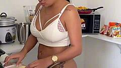 Join me in the kitchen for breakfast with this curvy Latina beauty.