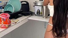 Join me in the kitchen for breakfast with this curvy Latina beauty.