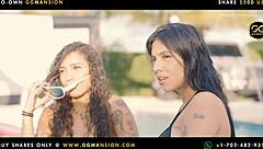 beautiful girl sucking brunette pussy in hot lesbian action