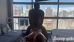 a steamy massage turns wild for tattooed blonde Luxx with a monster cock.