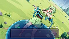 playing hot hentai game with big boobs in fantasy issekai.