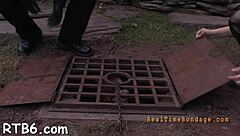 Bound European Couple Sucking and Fucking in Rough Hardcore Bondage Scene