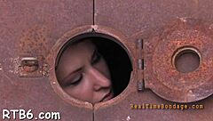 Bound European Couple Sucking and Fucking in Rough Hardcore Bondage Scene