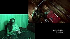 Playing through Deadspace naked, showcasing big natural tits and long hair in part 8