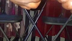 mature woman masturbating with plantain versus pepper, getting wet and cumming