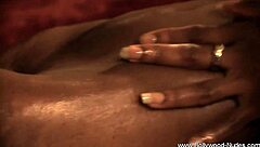 damn! her bronze skin shines while dancing and stripping nude!